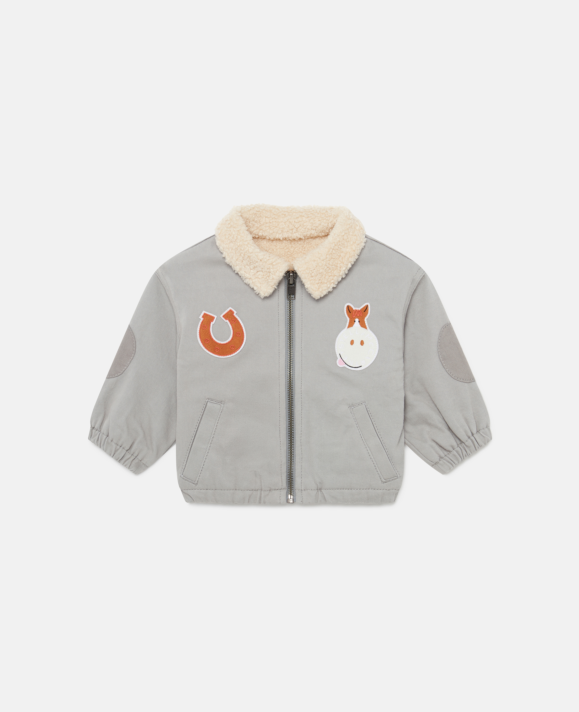 Stella Mccartney Horse Appliqué Jacket In Gray