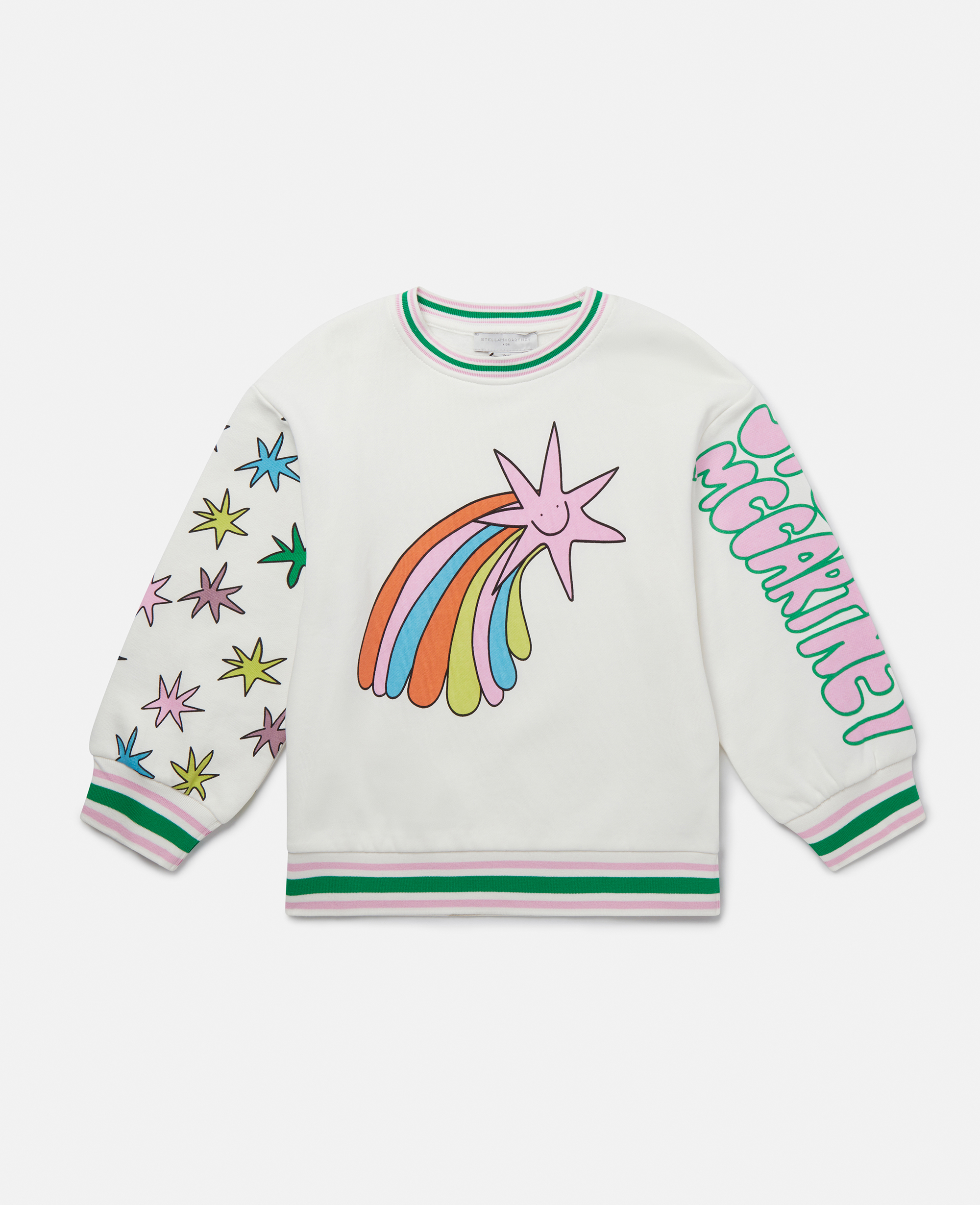 Shop Stella Mccartney Shooting Stars Graphic Sweatshirt In Ivory Multicolor