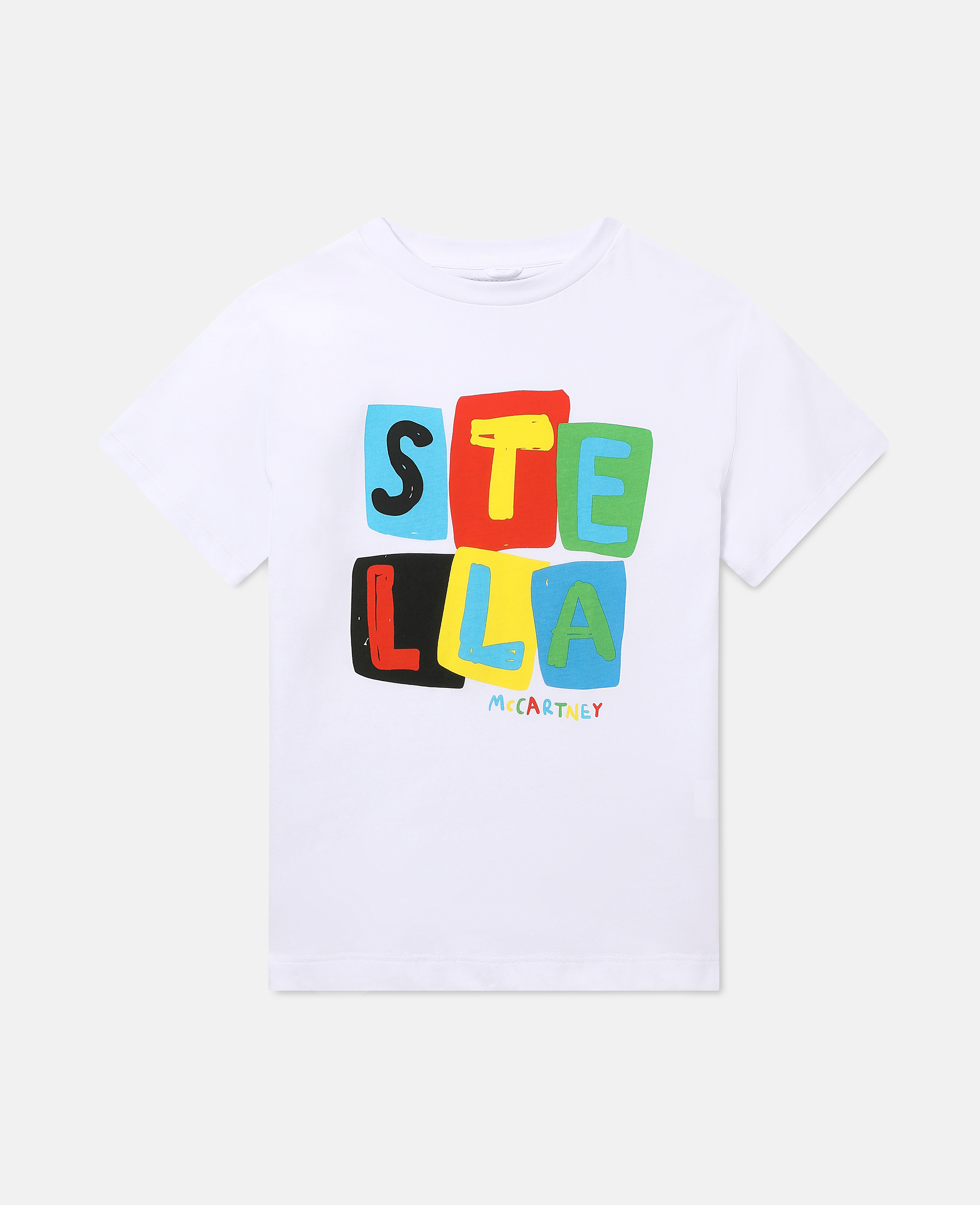 Stella Mccartney Kids' Letter Blocks Print T-shirt In White